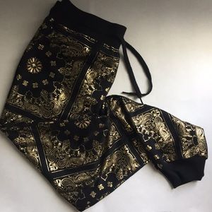 Gold & Black Carbon Joggers